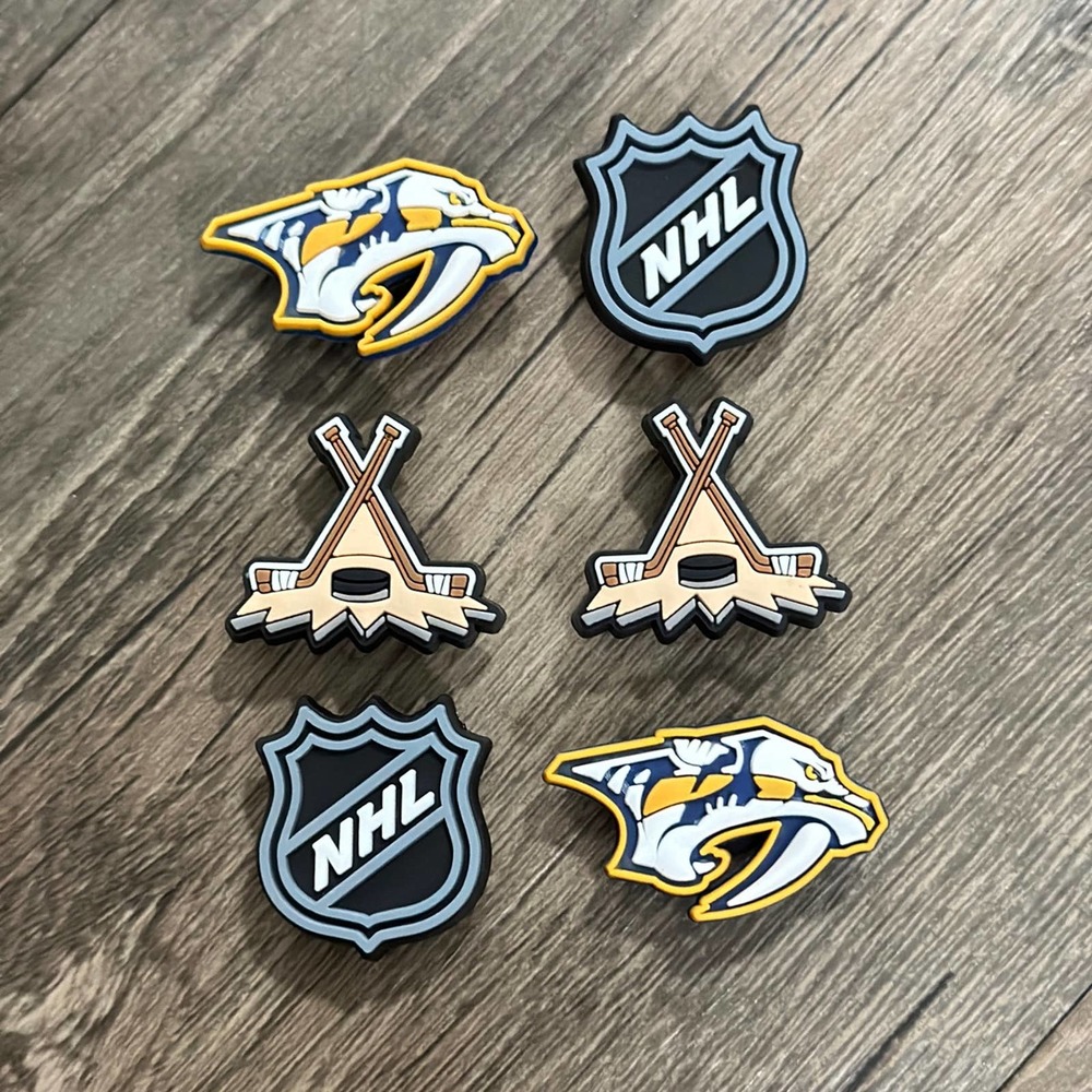 Nashville Predators Hockey Team Charm For Crocs Shoe Charms - 6 Pieces